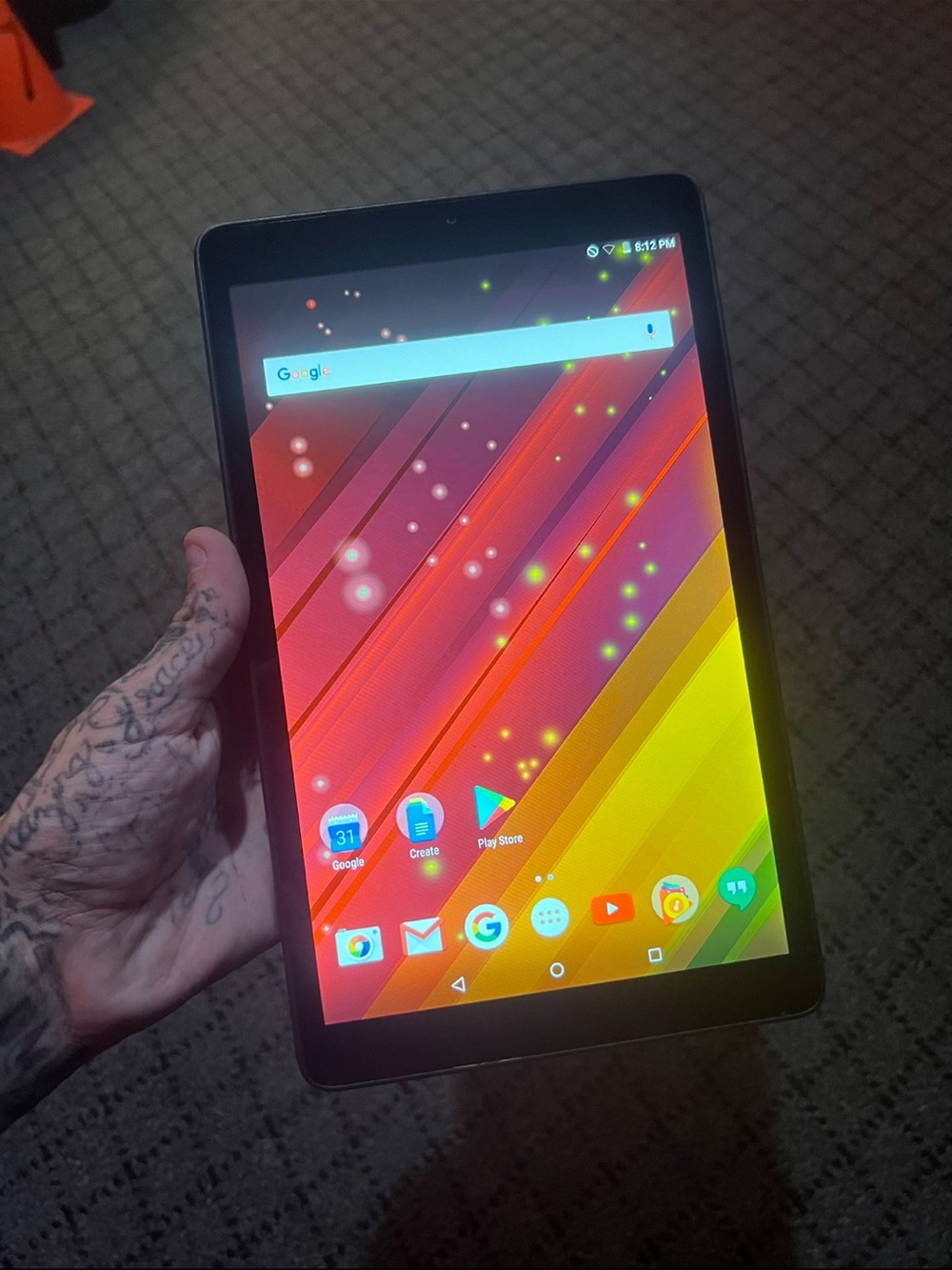 HP Tablet with Black Bezel and Vibrant Multi-Color Display with charger